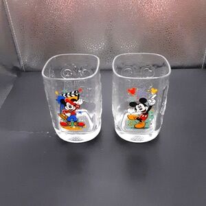 Vintage 2000 McDonald's Mickey Mouse Disney World Glasses 2 Count